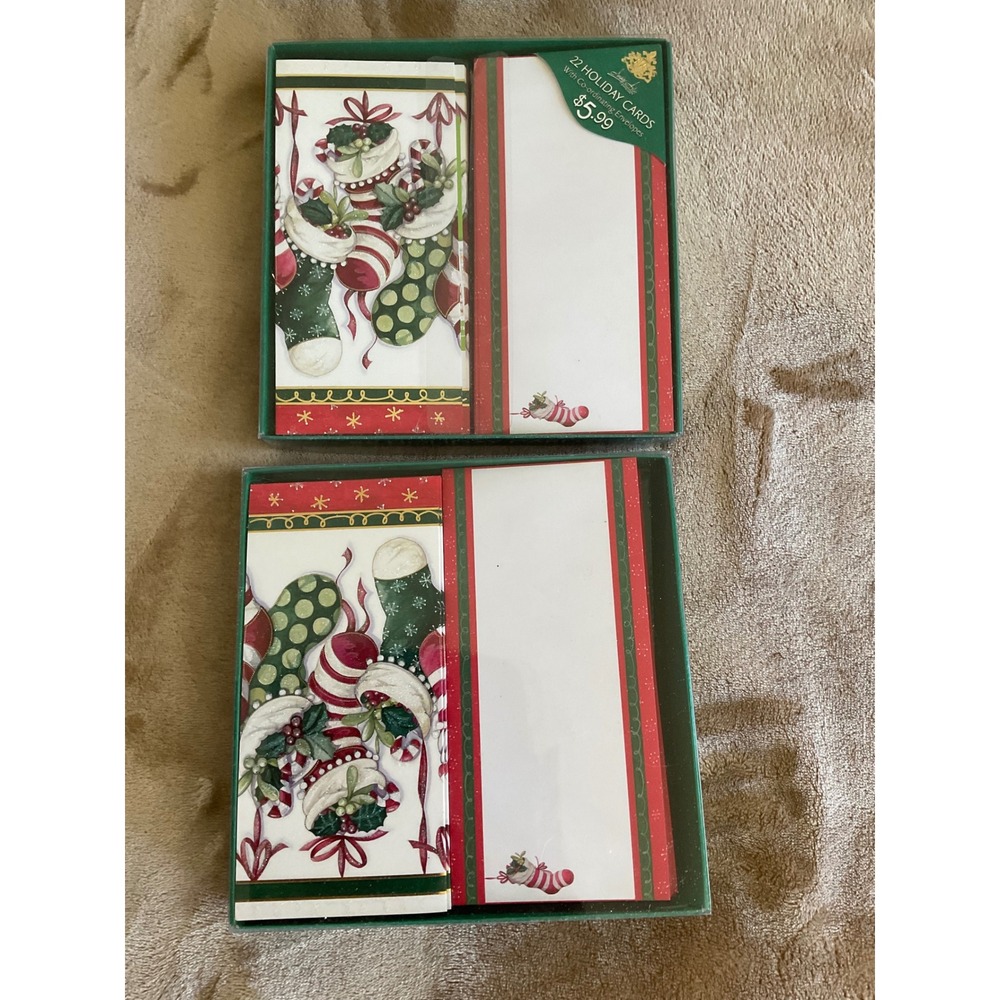 Image Arts Christmas Cards Holiday Stockings 39 Count Total with Envelopes